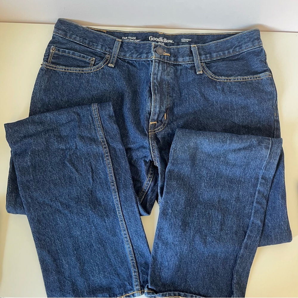 Goodfellow & Co Men's Straight Dark Blue Jeans size 38x34